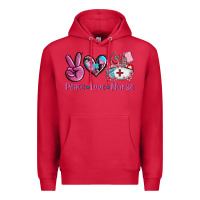 Cardinal peace love nurse Premium Hoodie - AdoDesignShop