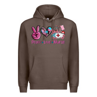 Coffee peace love nurse Premium Hoodie - AdoDesignShop