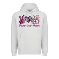 Dove Grey peace love nurse Premium Hoodie - AdoDesignShop