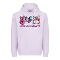 Lilac peace love nurse Premium Hoodie - AdoDesignShop