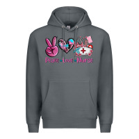 Rock peace love nurse Premium Hoodie - AdoDesignShop