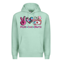 Seafoam peace love nurse Premium Hoodie - AdoDesignShop