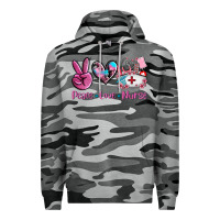 Slate Camo peace love nurse Premium Hoodie - AdoDesignShop
