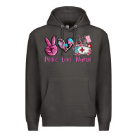 Smoke peace love nurse Premium Hoodie - AdoDesignShop