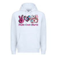 White peace love nurse Premium Hoodie - AdoDesignShop