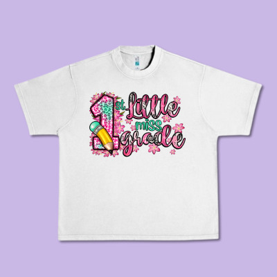 Little Miss 1st Grade Urban Heavy Tee Designed By Zillion Design Studio
