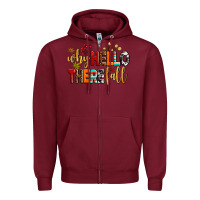 Burgundy why hello there fall Zipper Hoodie - AdoDesignShop
