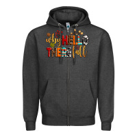Charcoal Heather why hello there fall Zipper Hoodie - AdoDesignShop