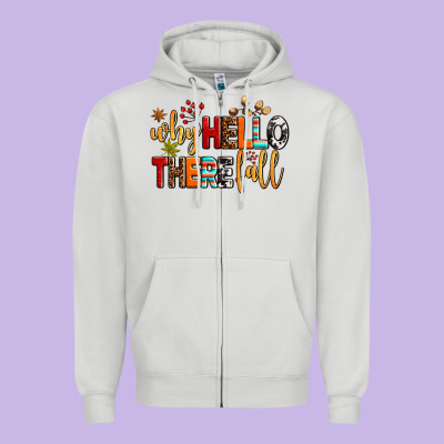 Why Hello There Fall Zipper Hoodie Designed By Adodesignshop