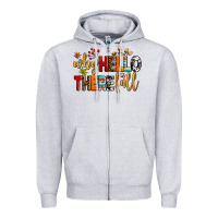 Heather Grey why hello there fall Zipper Hoodie - AdoDesignShop
