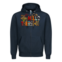 Navy why hello there fall Zipper Hoodie - AdoDesignShop