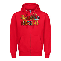 Red why hello there fall Zipper Hoodie - AdoDesignShop
