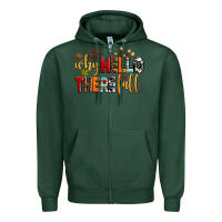 Sports Green why hello there fall Zipper Hoodie - AdoDesignShop