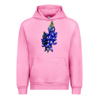 Fuchsia Pink Bluebonnet Flower Urban Hoodie - LillyAllenDesigns