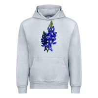 Heather Grey Bluebonnet Flower Urban Hoodie - LillyAllenDesigns