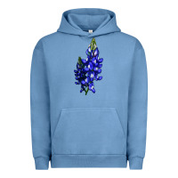 Pigment Pebble Blue Bluebonnet Flower Urban Hoodie - LillyAllenDesigns