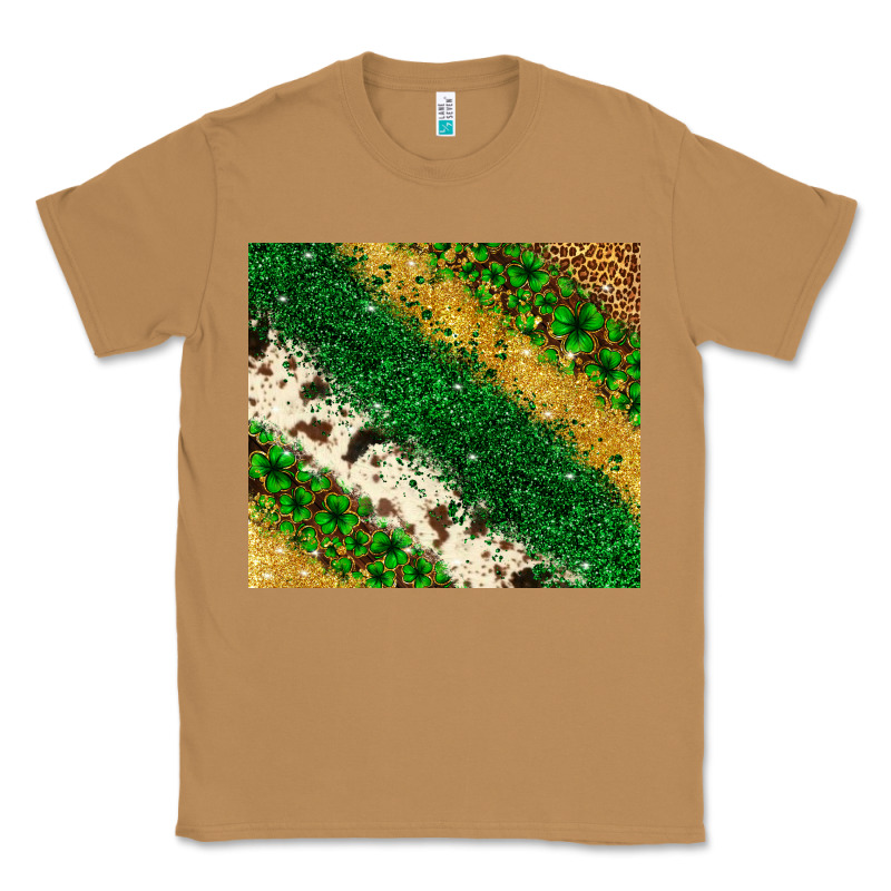St. Patrick's Day Leopard Cowhide Glitter Tumbler Classic Tee by Neo Western | Teevron