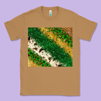 St. Patrick's Day Leopard Cowhide Glitter Tumbler Classic Tee Designed By Neo Western