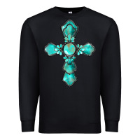 Black western turquoise gemstone cross Premium Sweatshirt - BarkalooDesign
