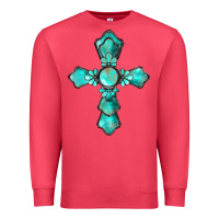 Cardinal western turquoise gemstone cross Premium Sweatshirt - BarkalooDesign