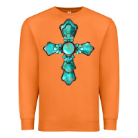 Carrot western turquoise gemstone cross Premium Sweatshirt - BarkalooDesign