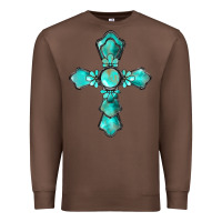 Chestnut western turquoise gemstone cross Premium Sweatshirt - BarkalooDesign