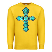 Lemon western turquoise gemstone cross Premium Sweatshirt - BarkalooDesign