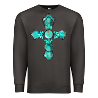 Smoke western turquoise gemstone cross Premium Sweatshirt - BarkalooDesign