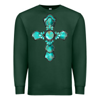 Sports Green western turquoise gemstone cross Premium Sweatshirt - BarkalooDesign