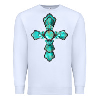 White western turquoise gemstone cross Premium Sweatshirt - BarkalooDesign