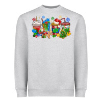 Heather Grey autism awareness christmas coffee Heavyweight Sweatshirt - MaliasSmallBusiness