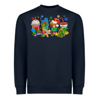 Navy autism awareness christmas coffee Heavyweight Sweatshirt - MaliasSmallBusiness