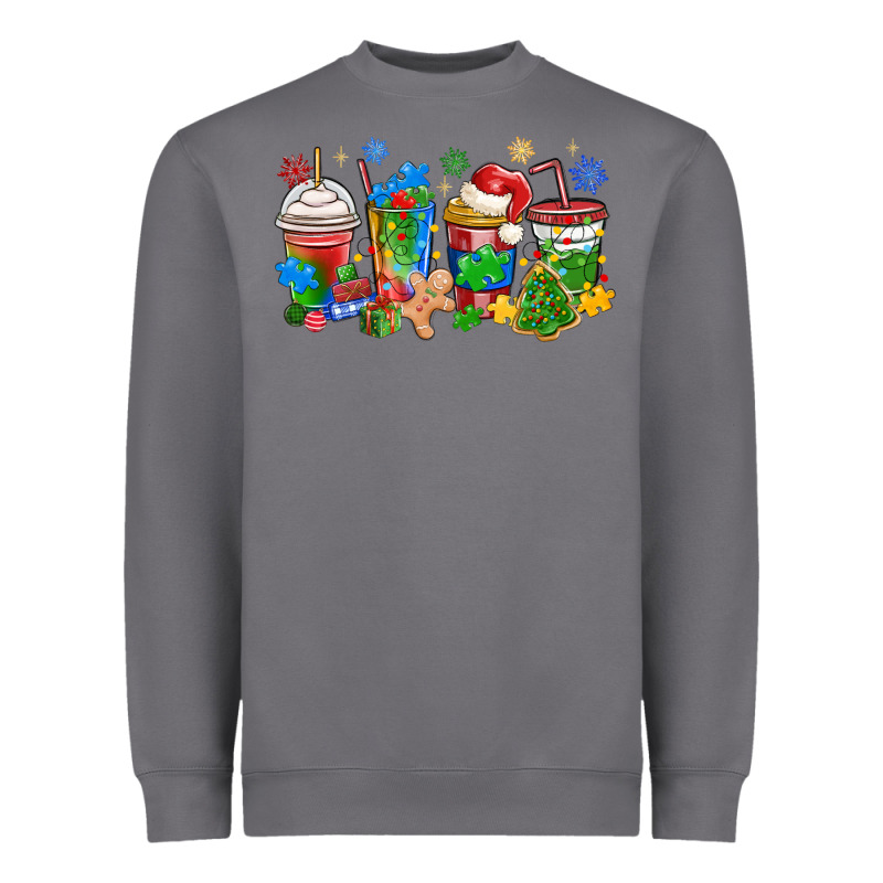 Autism Awareness Christmas Coffee Heavyweight Sweatshirt by MaliasSmallBusiness | Teevron