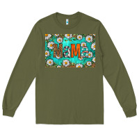 Army Green western daisy mama skinny metal can holder Long Sleeve Tee - HRA Design Shop