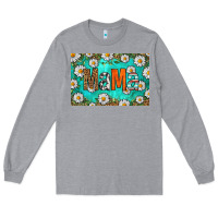 Heather Grey western daisy mama skinny metal can holder Long Sleeve Tee - HRA Design Shop