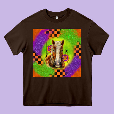 Halloween Belgian Horse Heavy Core Tee Designed By Lillyallendesigns