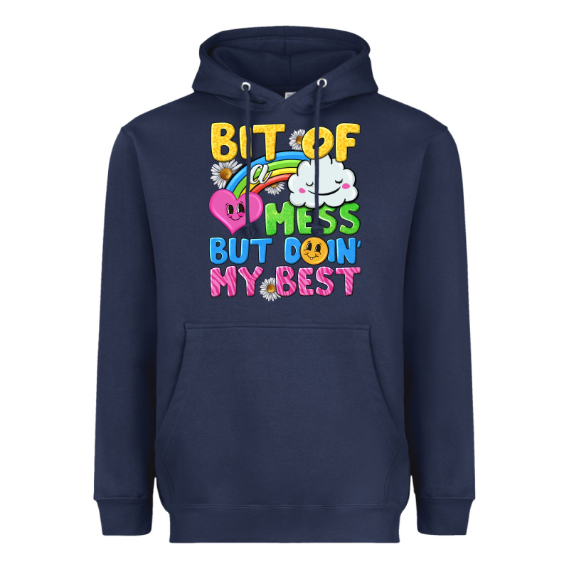 Bit Of A Mess But Doin My Best Heavyweight Hoodie by NancyCooperArtShop | Teevron