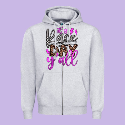 It's Race Day Y'all Zipper Hoodie Designed By Jahusdesignshop