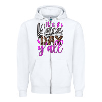 White it's race day y'all Zipper Hoodie - JahusDesignShop