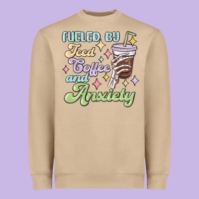 Heavyweight Sweatshirt fueled by iced coffee and anxiety