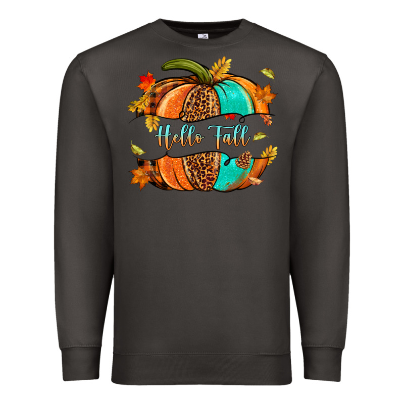 Pumpkin Hello Fall Premium Sweatshirt by NancyCooperArtShop | Teevron