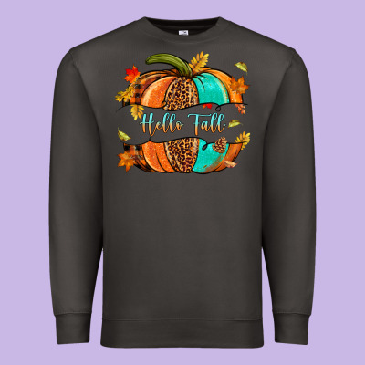 Pumpkin Hello Fall Premium Sweatshirt Designed By Nancycooperartshop