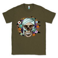 Army Green Halloween Skeleton Classic Tee - CowhideDigitalArt