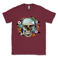 Burgundy Halloween Skeleton Classic Tee - CowhideDigitalArt