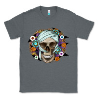 Charcoal Heather Halloween Skeleton Classic Tee - CowhideDigitalArt