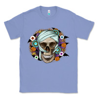 Colony Blue Halloween Skeleton Classic Tee - CowhideDigitalArt
