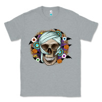 Heather Grey Halloween Skeleton Classic Tee - CowhideDigitalArt
