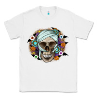 White Halloween Skeleton Classic Tee - CowhideDigitalArt