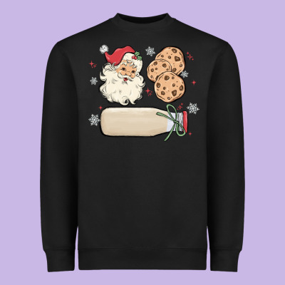 Heavyweight Sweatshirt custom milk and cookies with santa