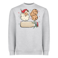 Heather Grey custom milk and cookies with santa Heavyweight Sweatshirt - MaliasSmallBusiness